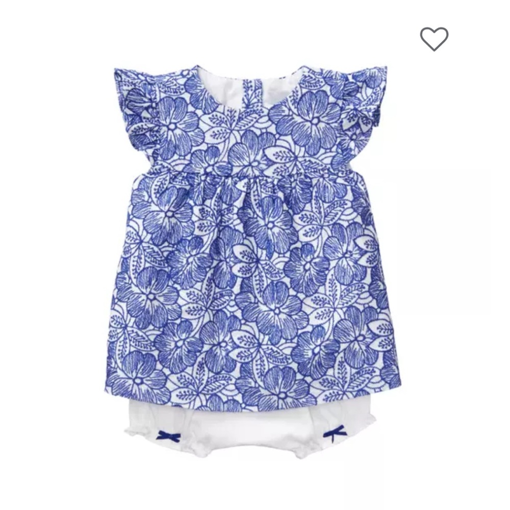 Janie and jack EYELET FLORAL SET 6-12 month size